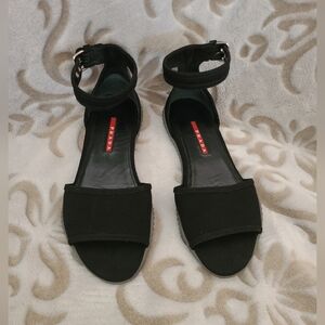 Prada Black Ankle Strap Heels SIZE 8